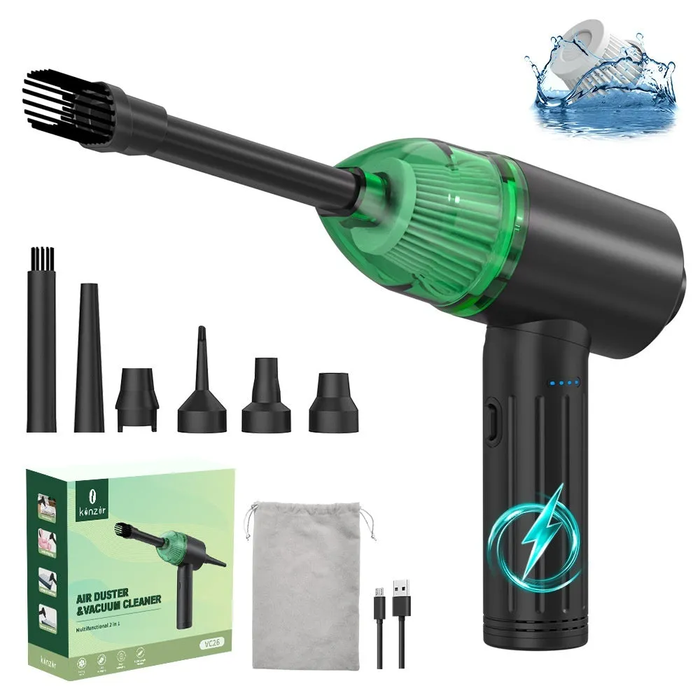 VC26 Black High Configuration portable wireless dust blower with ABS PC body on black background