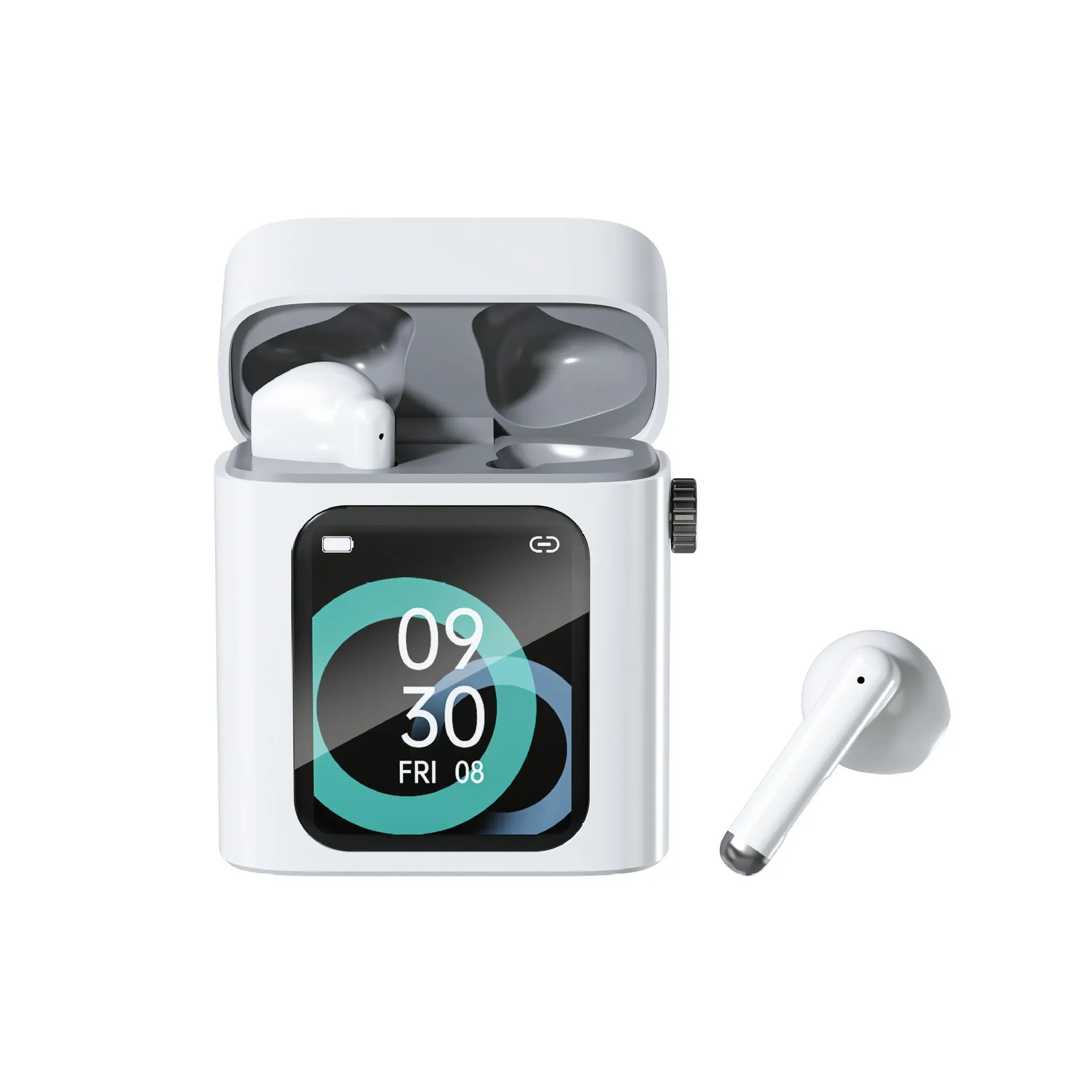 Bluetooth large screen TWS wireless earphones with digital display, ABS in-ear design, noise reduction, e-sports low latency mode