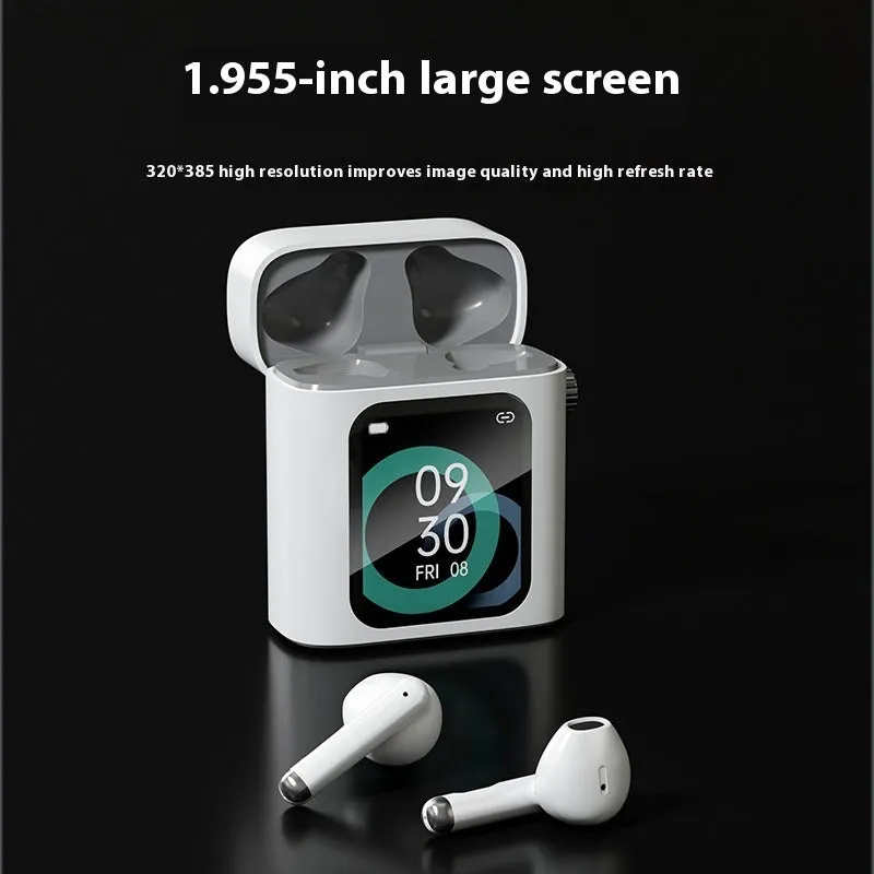 Bluetooth large screen TWS wireless earphones with digital display, ABS in-ear design, noise reduction, e-sports low latency mode