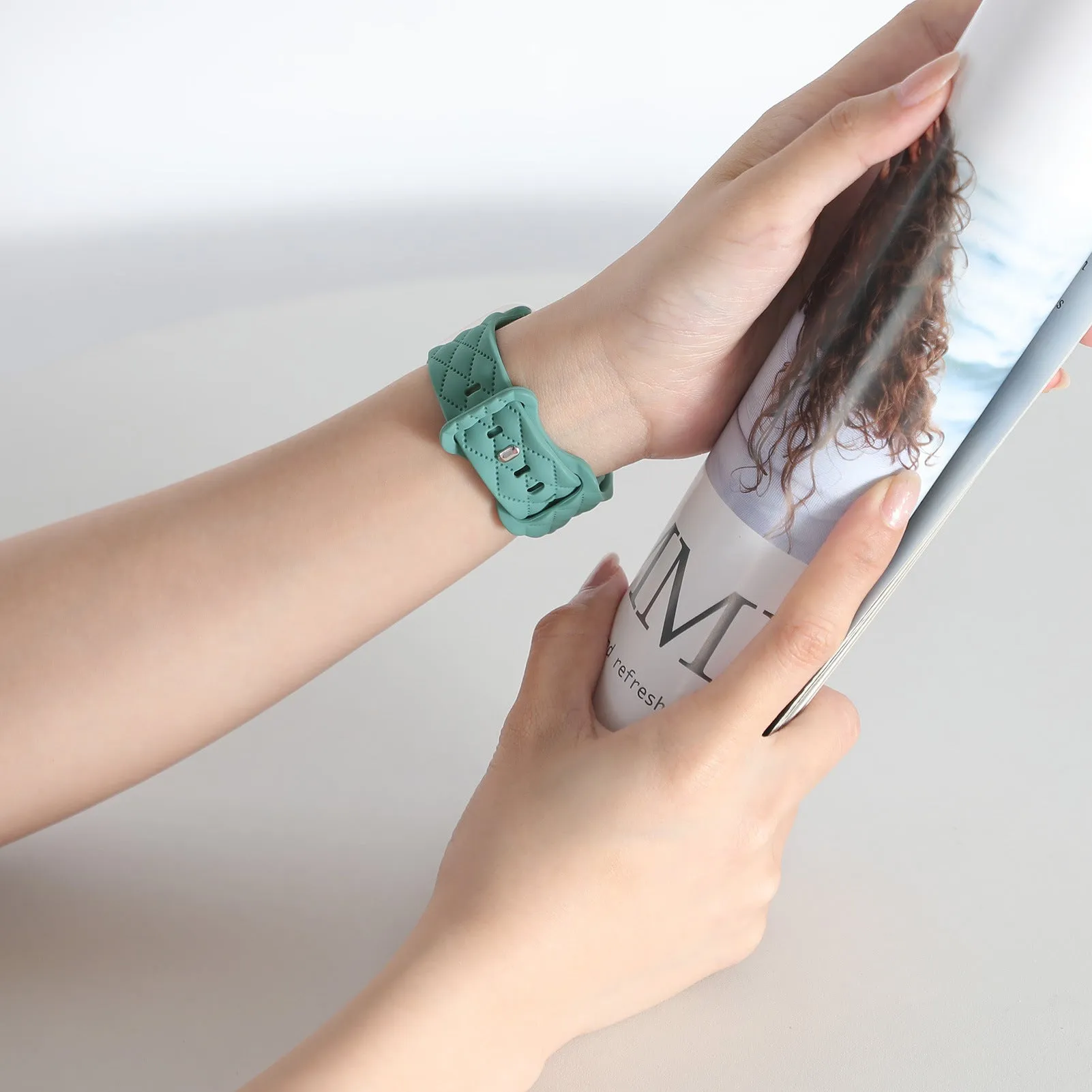 Silicone butterfly buckle watch strap in multiple colours for Apple Watch sizes 38mm to 49mm