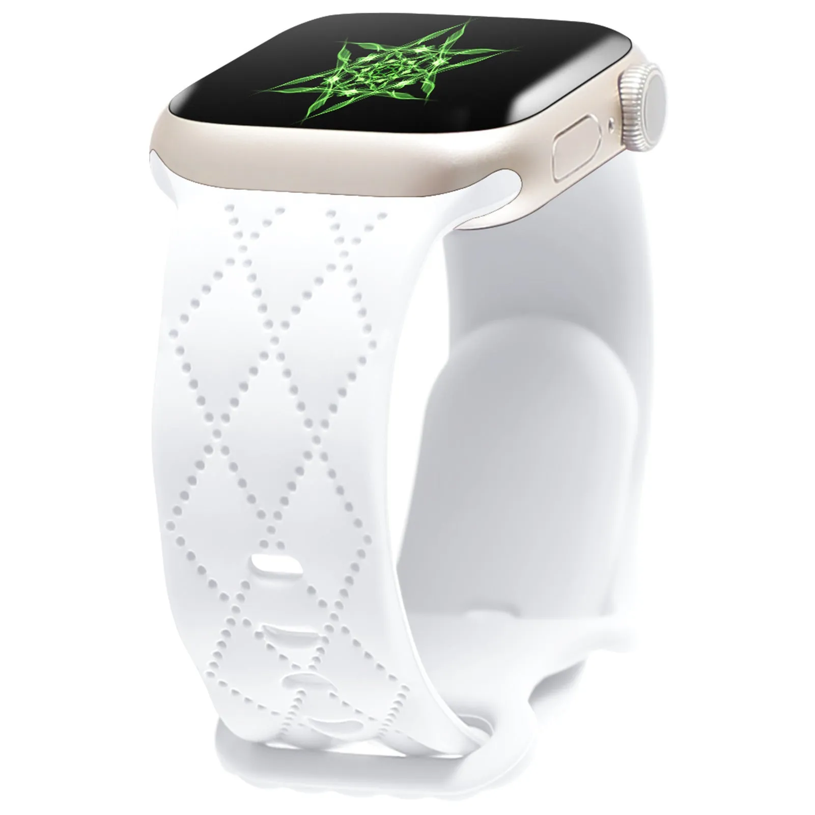 Silicone butterfly buckle watch strap in multiple colours for Apple Watch sizes 38mm to 49mm