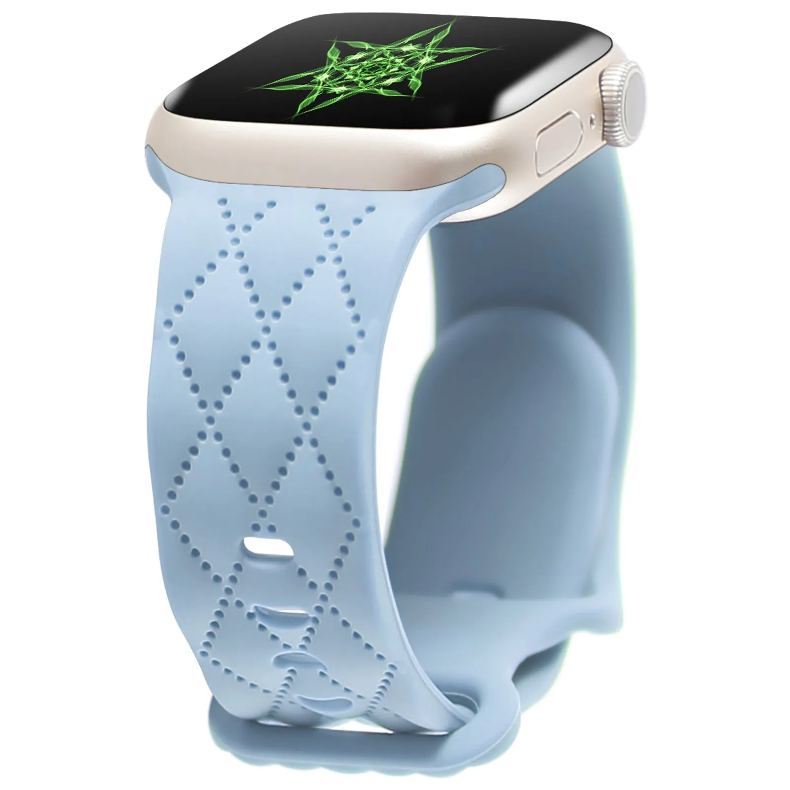 Silicone butterfly buckle watch strap in multiple colours for Apple Watch sizes 38mm to 49mm
