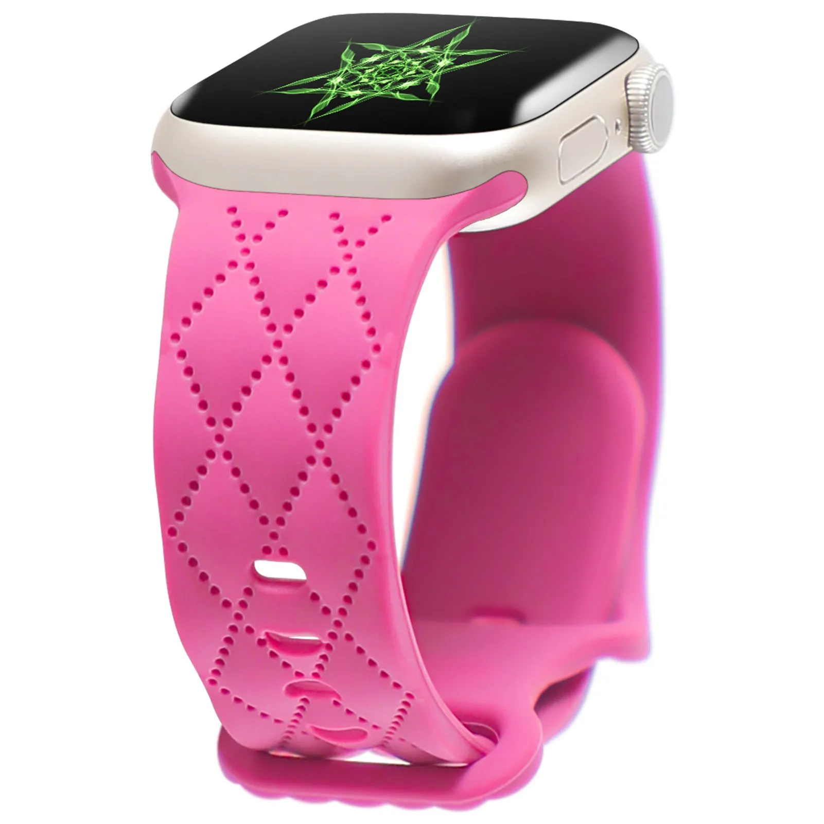 Silicone butterfly buckle watch strap in multiple colours for Apple Watch sizes 38mm to 49mm