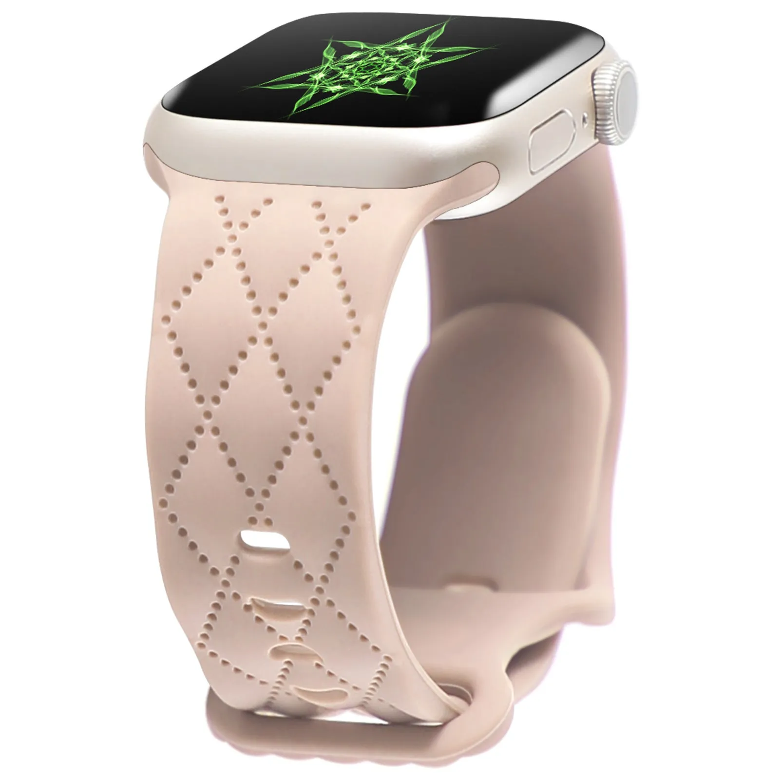 Silicone butterfly buckle watch strap in multiple colours for Apple Watch sizes 38mm to 49mm