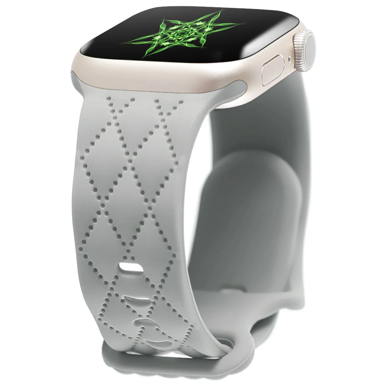 Silicone butterfly buckle watch strap in multiple colours for Apple Watch sizes 38mm to 49mm