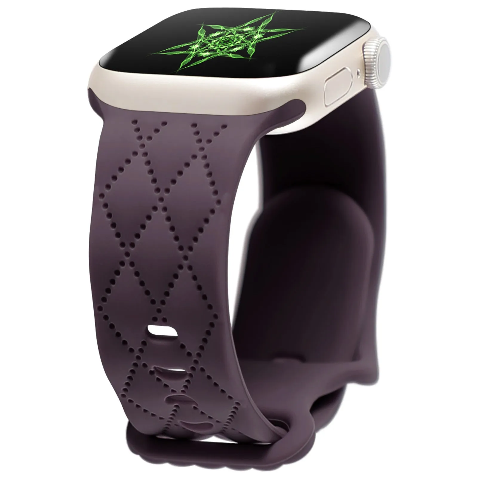 Silicone butterfly buckle watch strap in multiple colours for Apple Watch sizes 38mm to 49mm