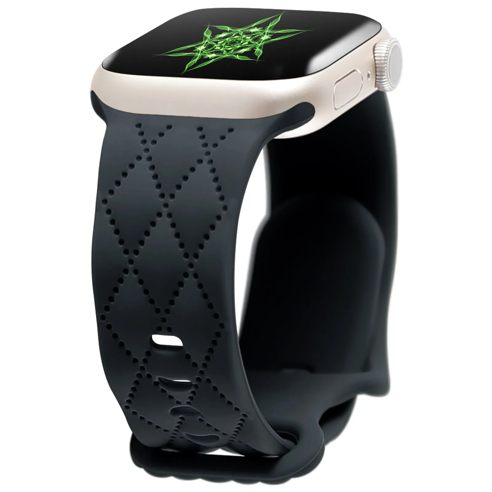Silicone butterfly buckle watch strap in multiple colours for Apple Watch sizes 38mm to 49mm