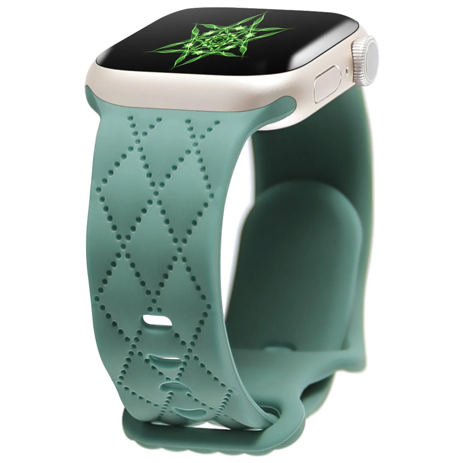 Silicone butterfly buckle watch strap in multiple colours for Apple Watch sizes 38mm to 49mm