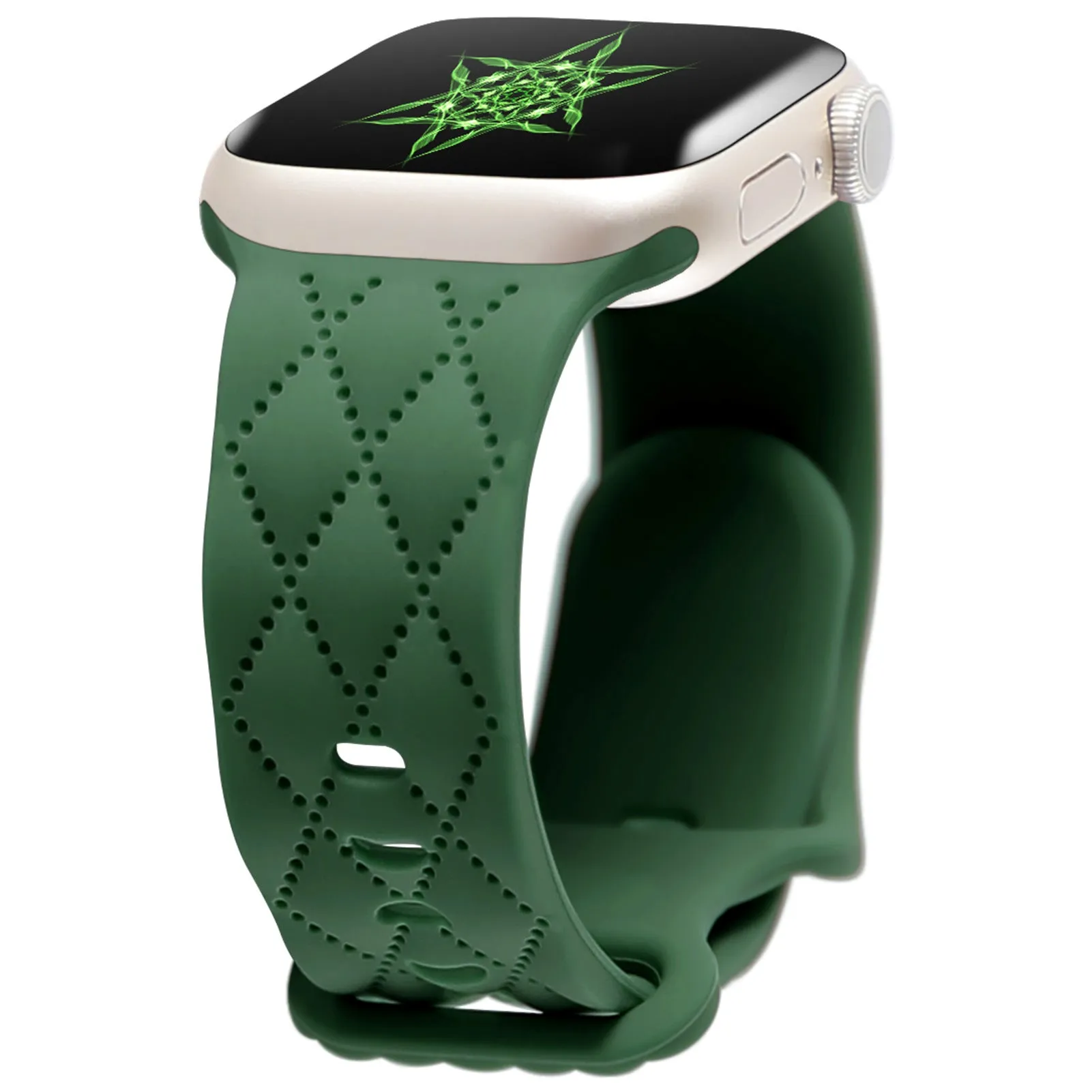 Silicone butterfly buckle watch strap in multiple colours for Apple Watch sizes 38mm to 49mm