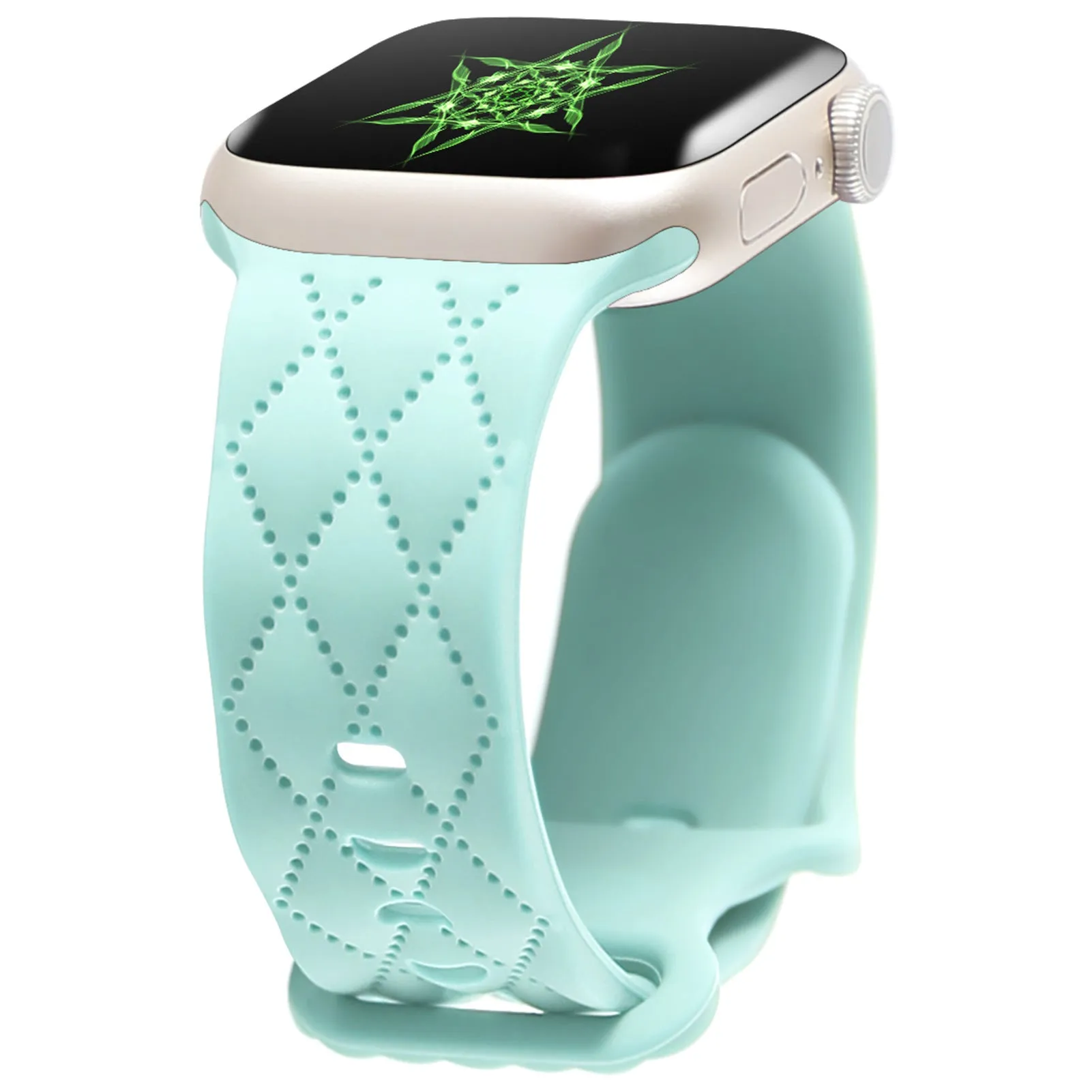 Silicone butterfly buckle watch strap in multiple colours for Apple Watch sizes 38mm to 49mm