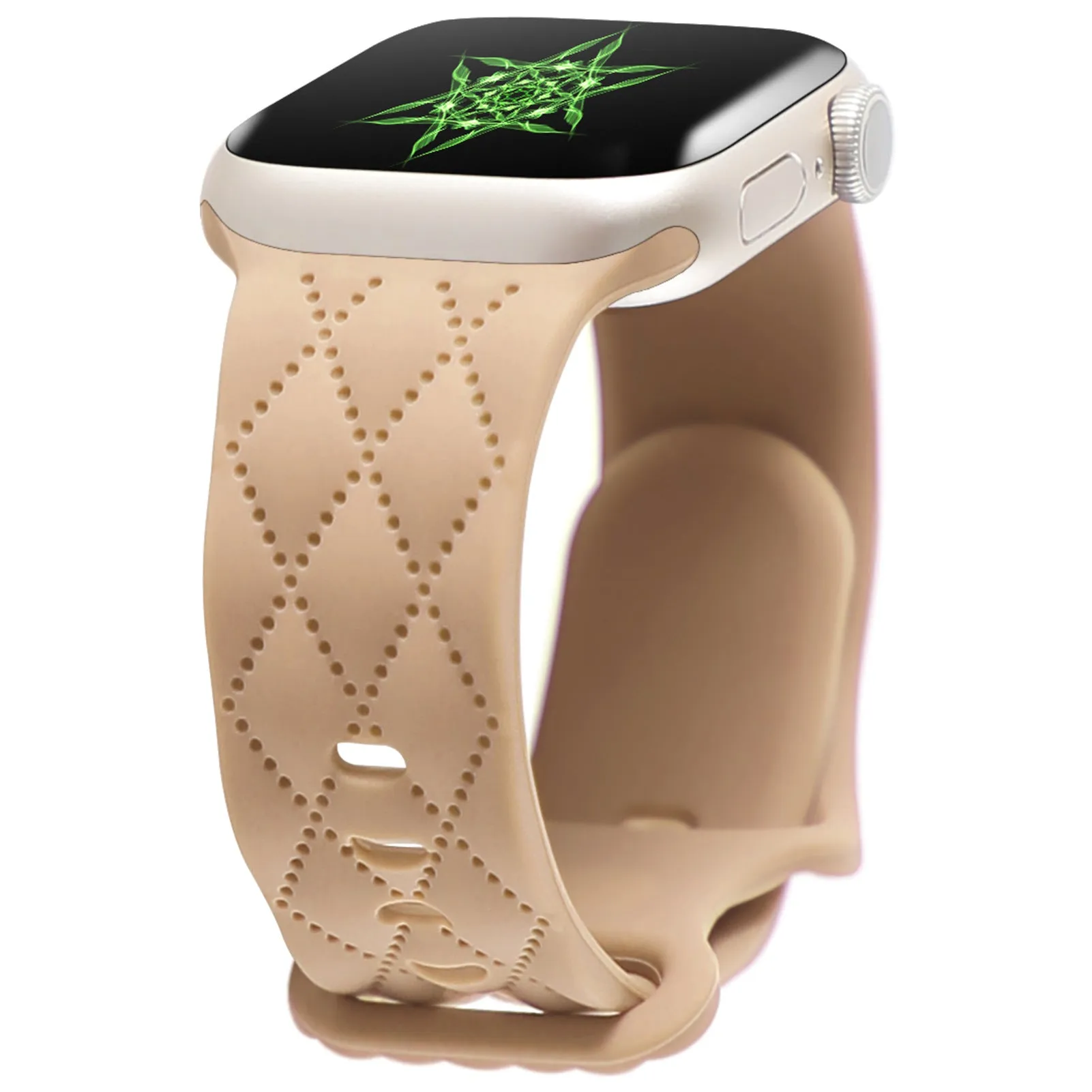 Silicone butterfly buckle watch strap in multiple colours for Apple Watch sizes 38mm to 49mm
