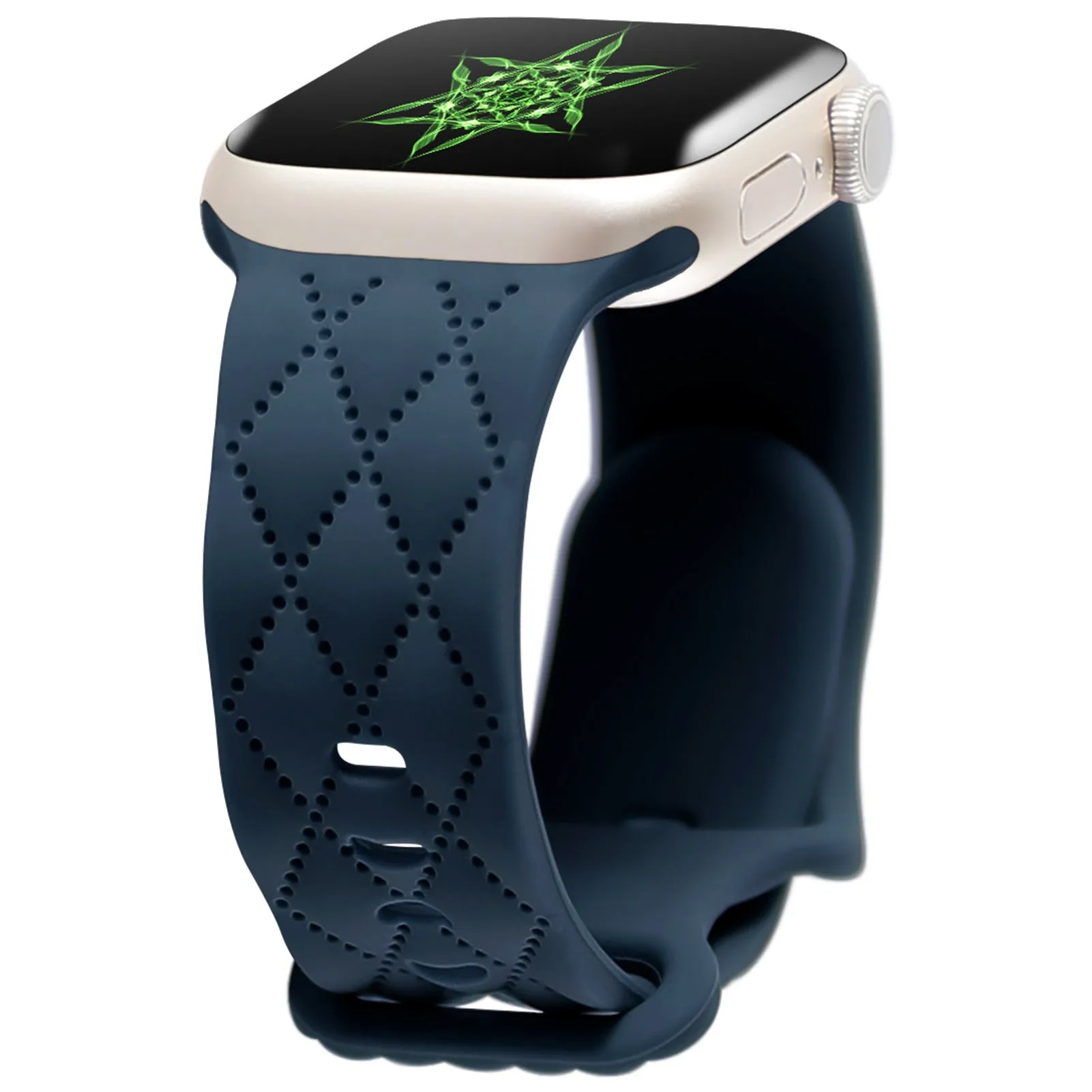 Silicone butterfly buckle watch strap in multiple colours for Apple Watch sizes 38mm to 49mm
