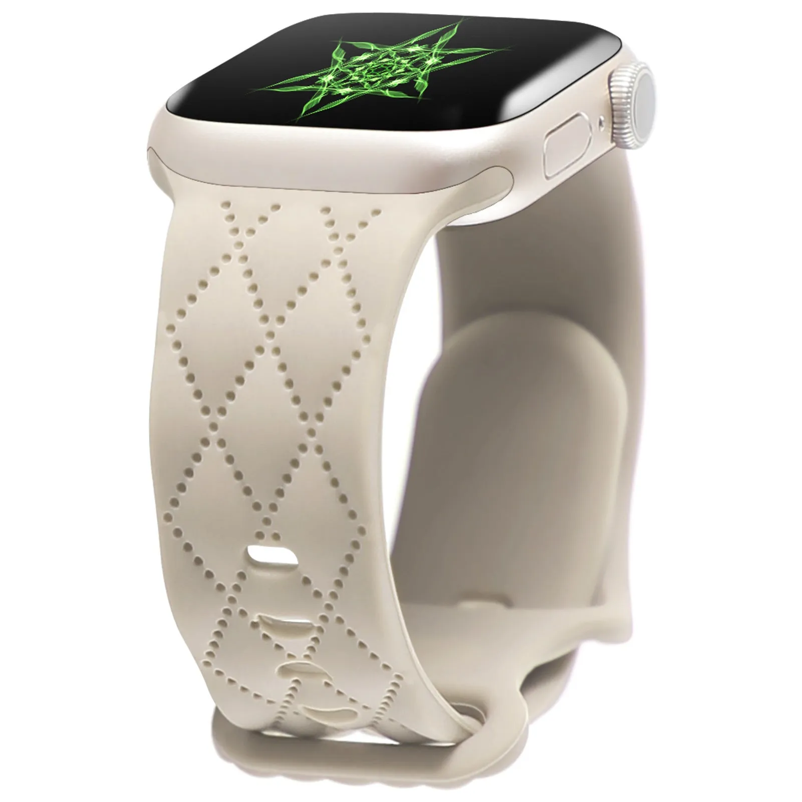 Silicone butterfly buckle watch strap in multiple colours for Apple Watch sizes 38mm to 49mm
