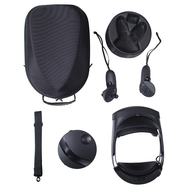 Black EVA nylon storage bag for Meta Quest Pro with zipper and carrying strap