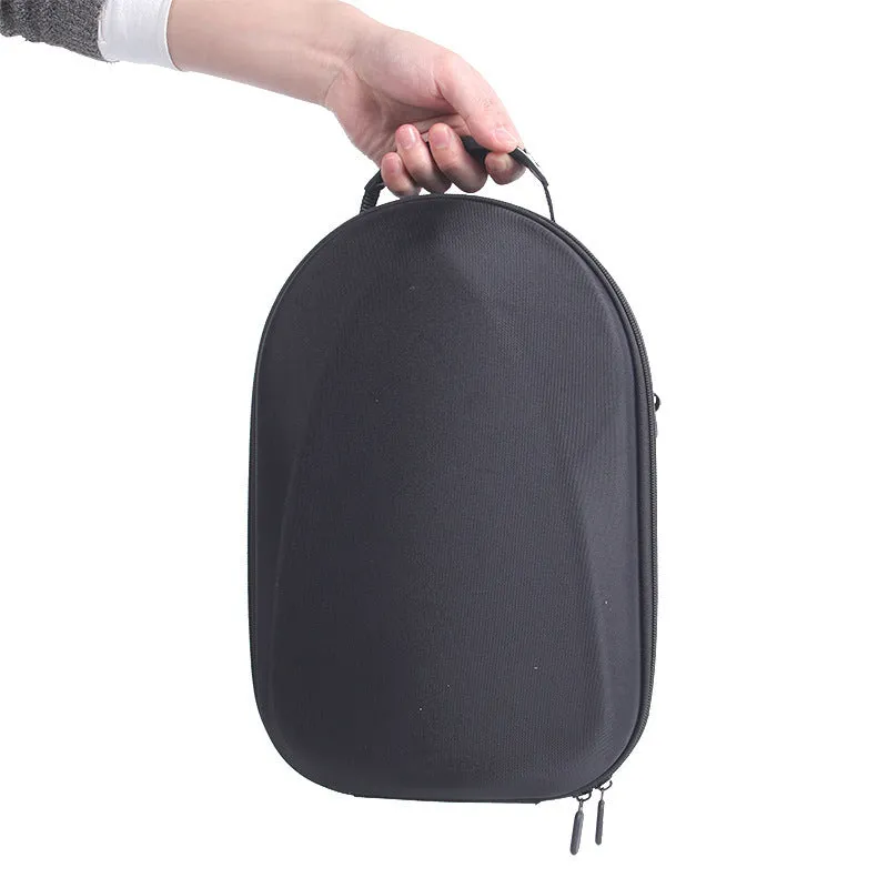 Black EVA nylon storage bag for Meta Quest Pro with zipper and carrying strap