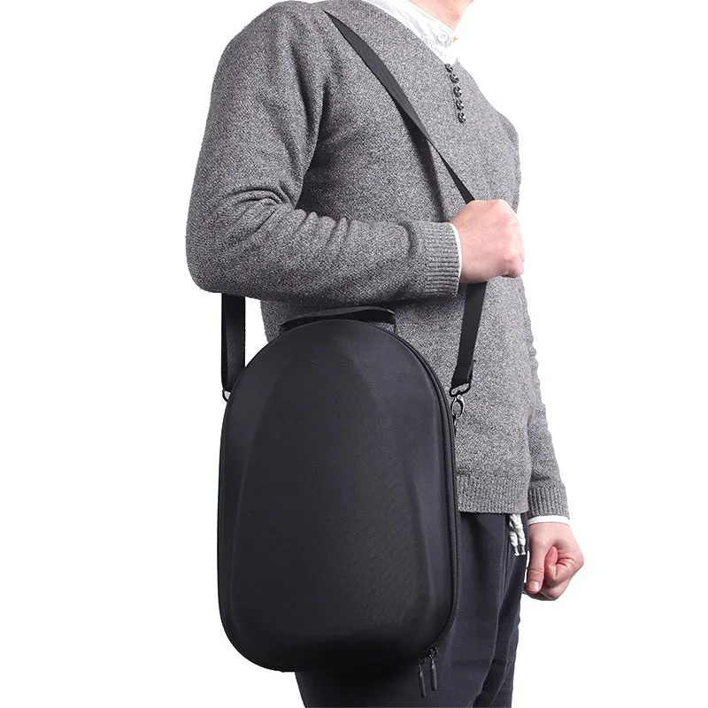 Black EVA nylon storage bag for Meta Quest Pro with zipper and carrying strap
