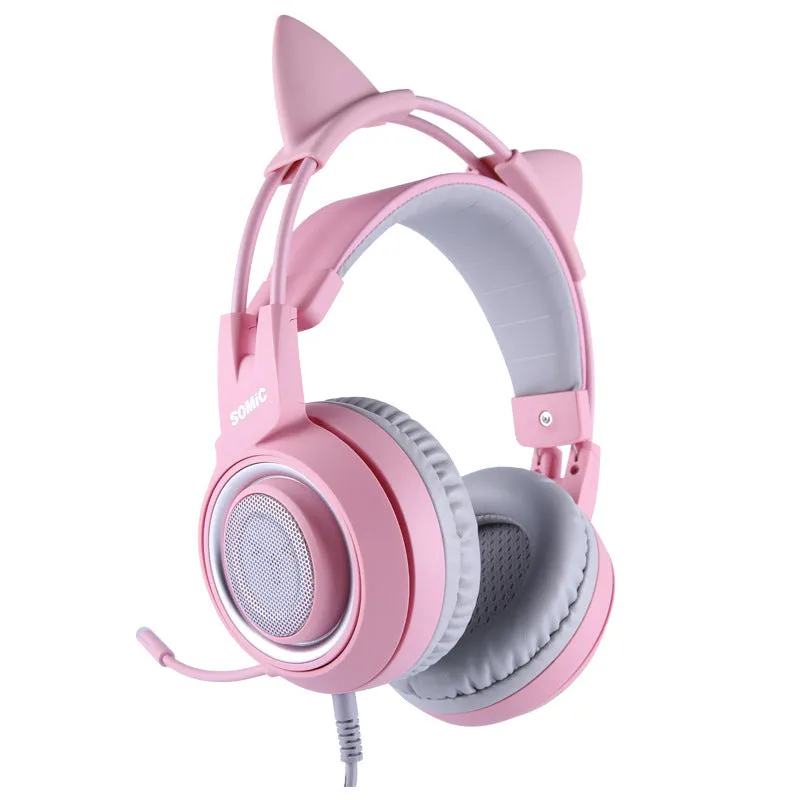 Wired gaming headset with 40mm driver, 3.5mm plug, head-mounted design, in black colour