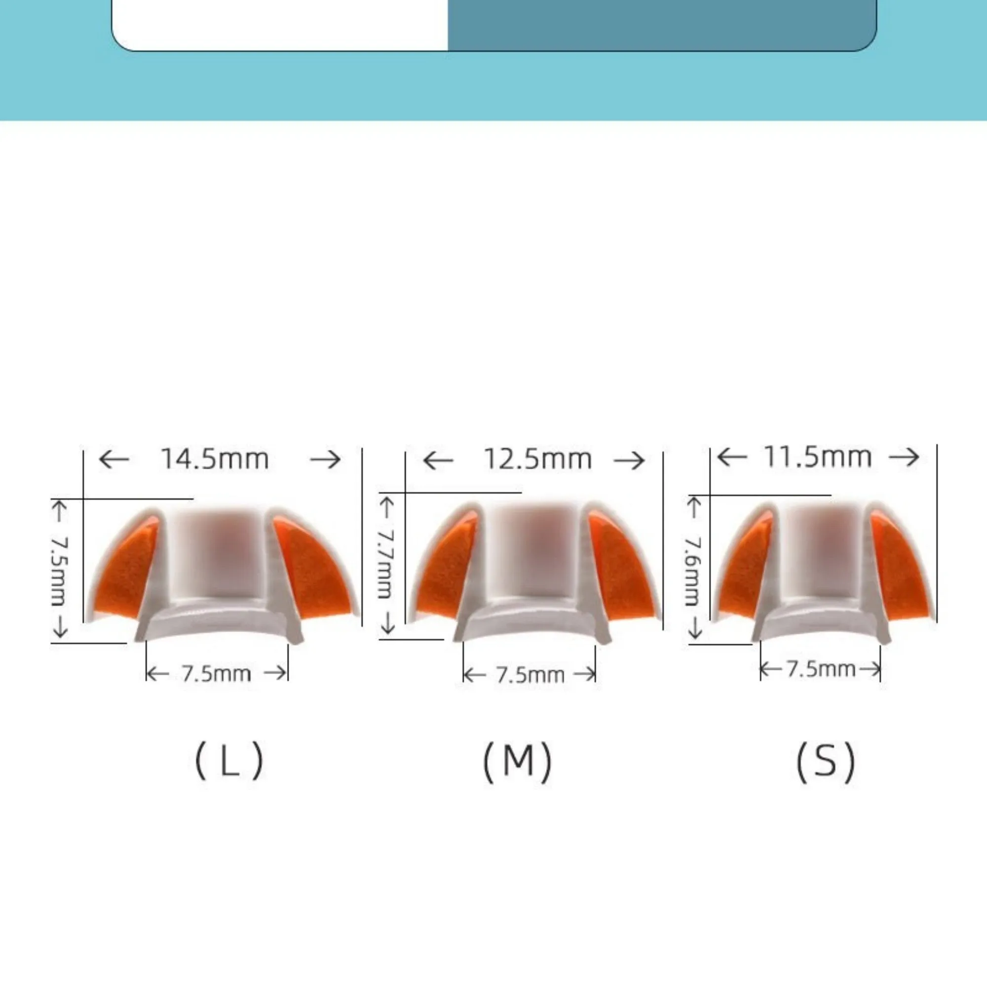 Orange white double layered noise reducing earplug sleeves for headphones made of silicone and memory cotton