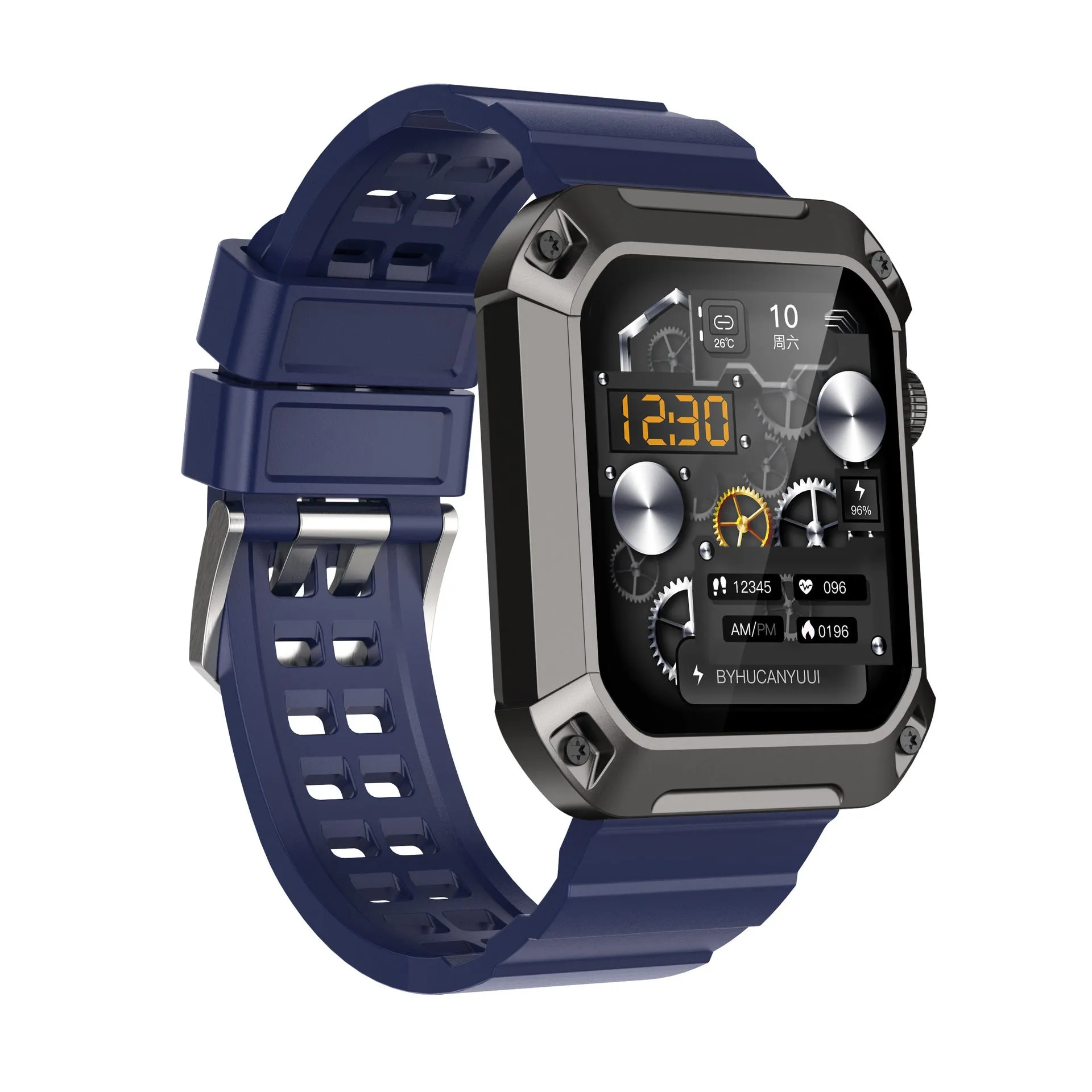 Smart watch with heart rate and blood pressure monitoring, 1.83-inch IPS screen, three-proof design, available in black blue and green