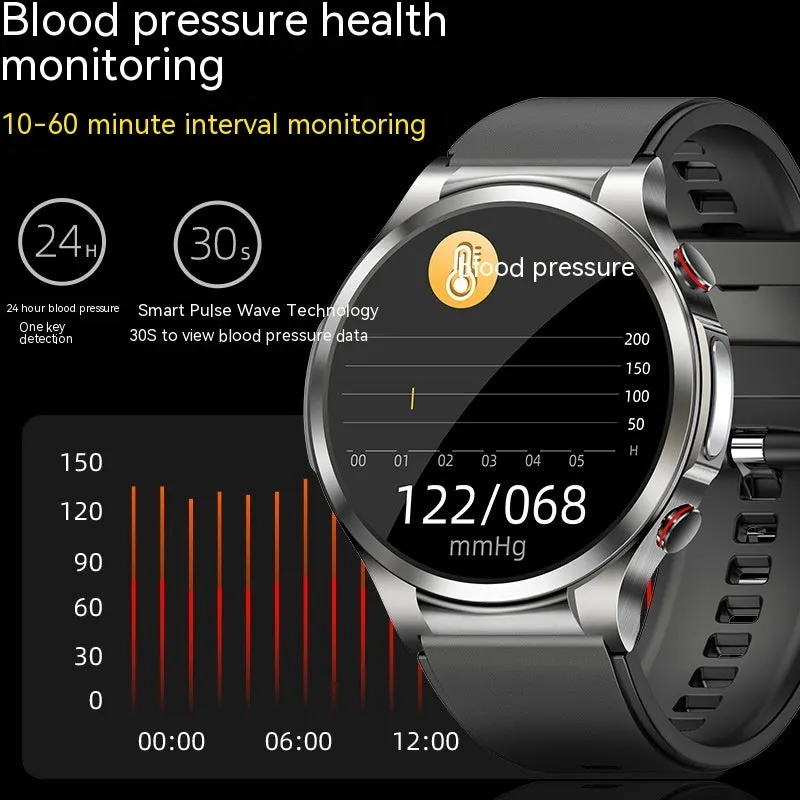 Hot W11 blood sugar monitoring smart bracelet in black with AMOLED screen and TPU strap