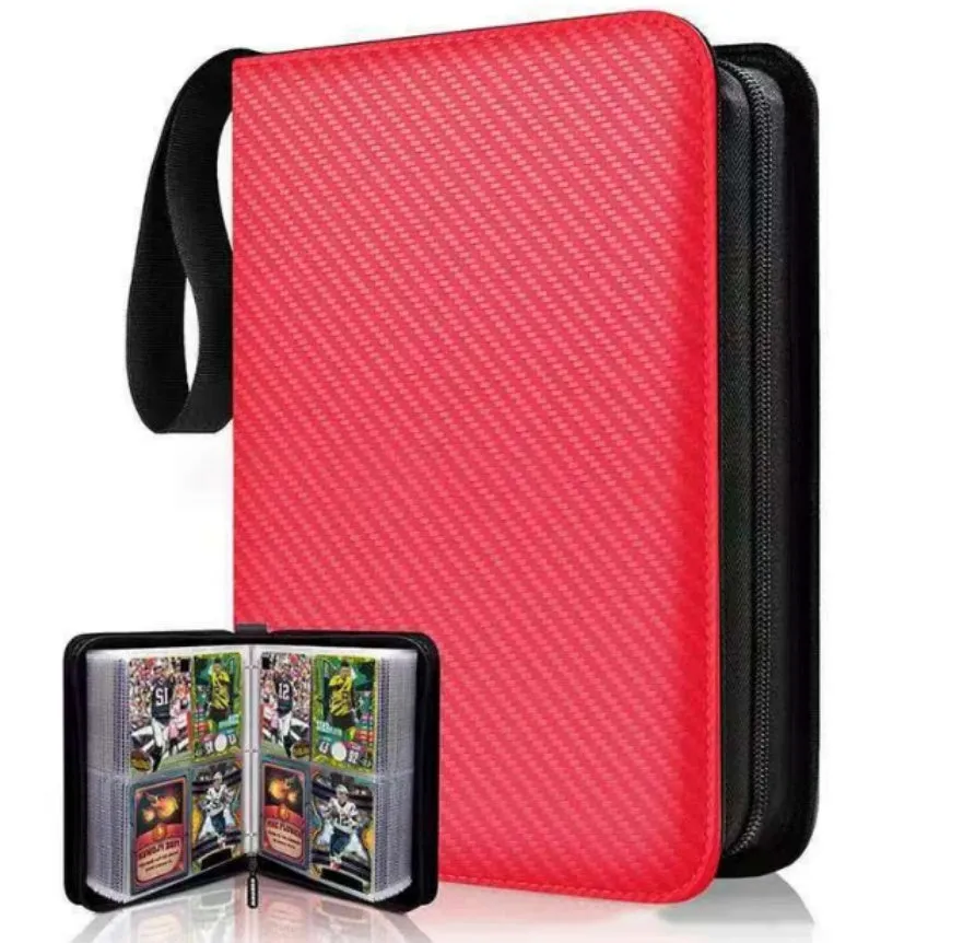 Four-grid storage bag for 400 card slots in black with organised card collection