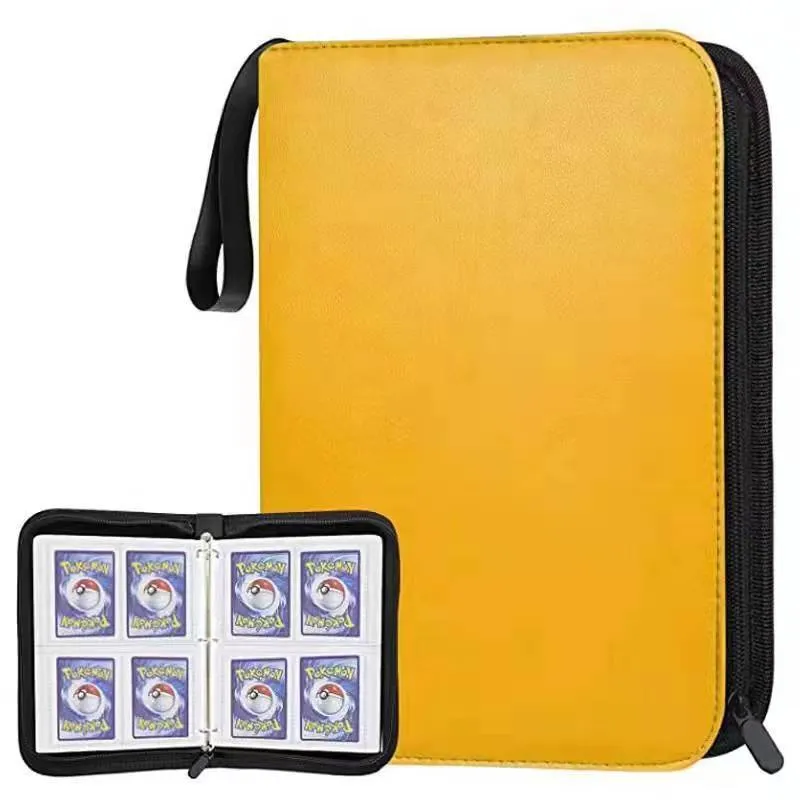 Four-grid storage bag for 400 card slots in black with organised card collection