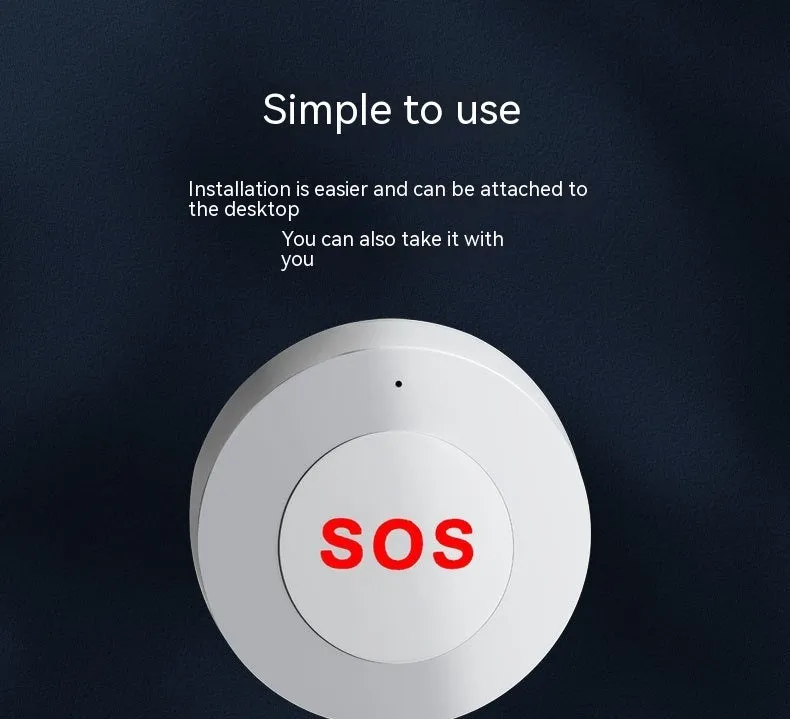 White remote mobile phone alarm emergency button with NB IoT wireless surface-mount design 55x27.4mm