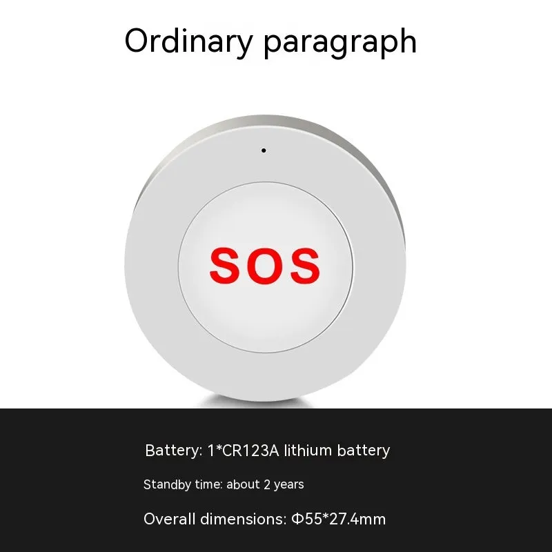 White remote mobile phone alarm emergency button with NB IoT wireless surface-mount design 55x27.4mm