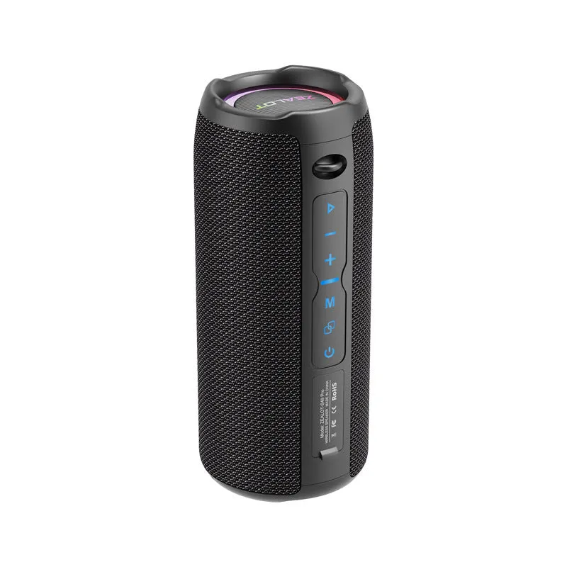Outdoor Waterproof Vehicle-mounted S49Pro Wireless Bluetooth Speaker with 20W Bass, 3600mAh Battery, 6-7 Hour Playback, 57mm Dual Speakers, ABS Waterproof Cloth Wrapper, Black, USB Powered