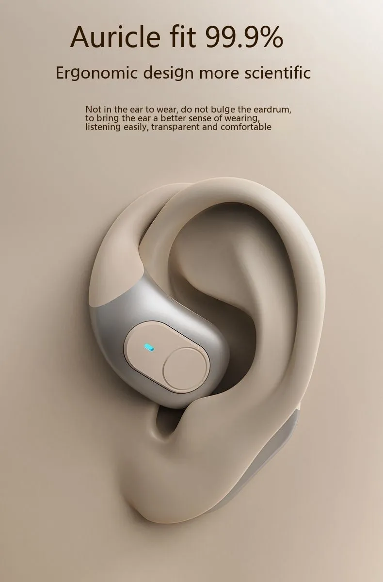 Ear-mounted sports Bluetooth headset with ear hook, PC ABS body, liquid silicone earpiece, in black – front view