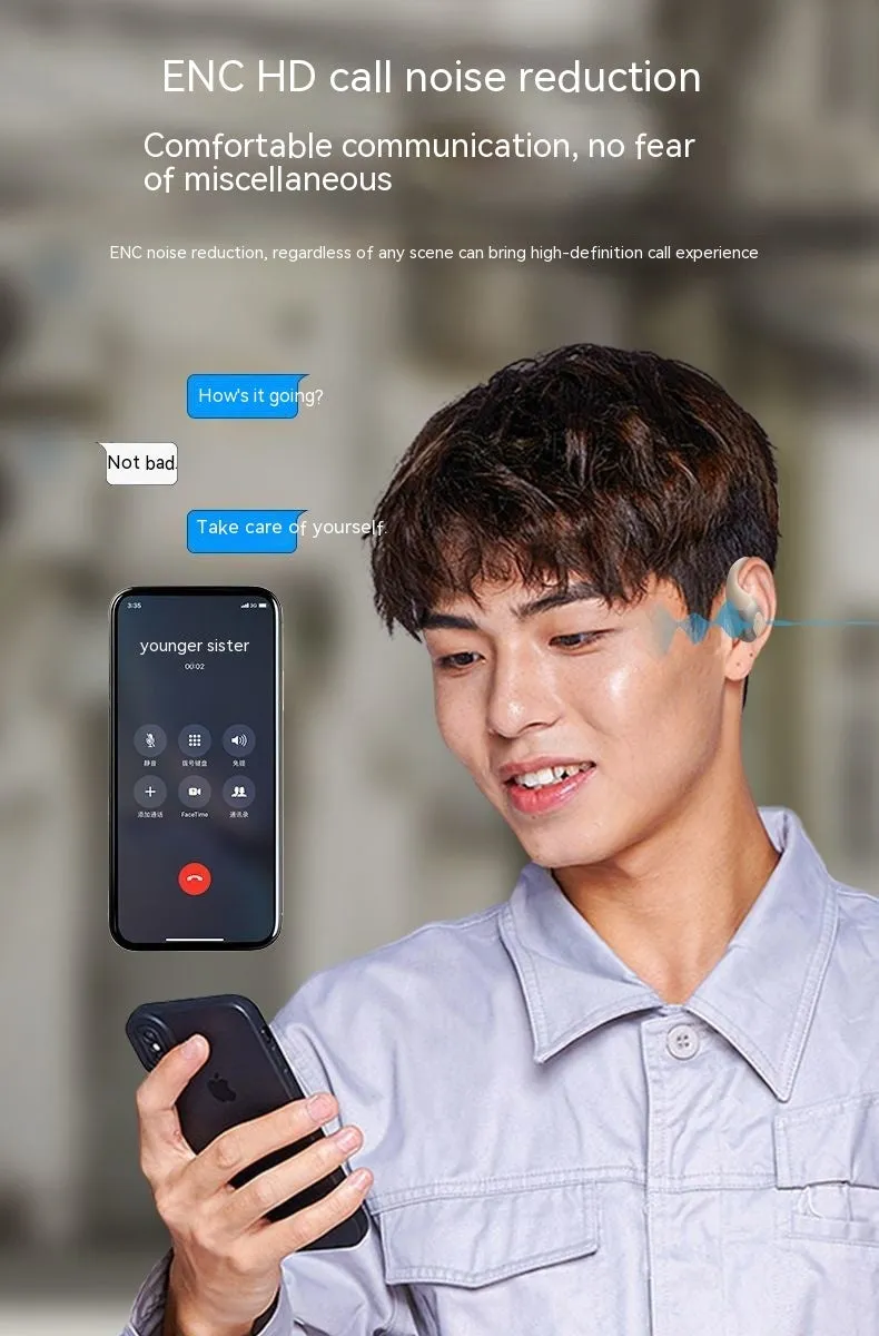 Ear-mounted sports Bluetooth headset with ear hook, PC ABS body, liquid silicone earpiece, in black – front view