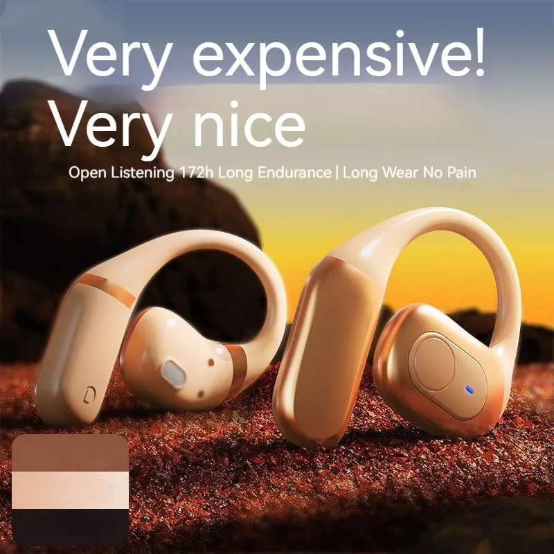 Ear-mounted sports Bluetooth headset with ear hook, PC ABS body, liquid silicone earpiece, in black – front view