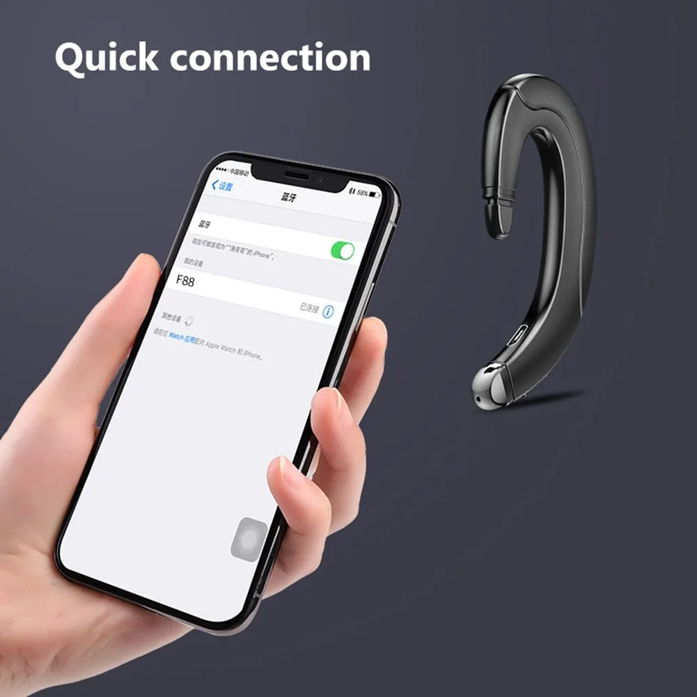 Single ear Bluetooth headset for driving in black, blue, and red colour options