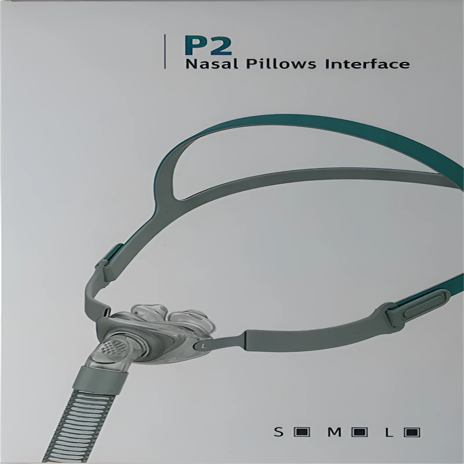Ventilator nasal pillow mask accessory kit showing plastic nose pad, silicone cushion and thickened headband