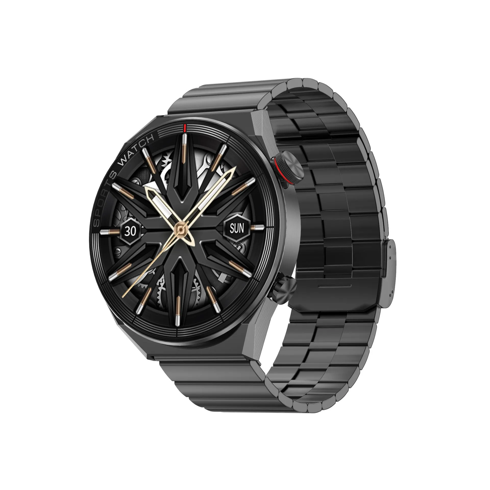 Large screen Bluetooth smart watch with HD display showing interface, available in black or silver with multiple strap options