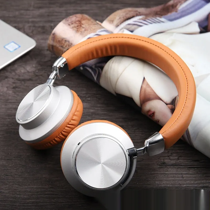 Wireless Bluetooth headset in black with over-ear head-mounted design and fashion simple style