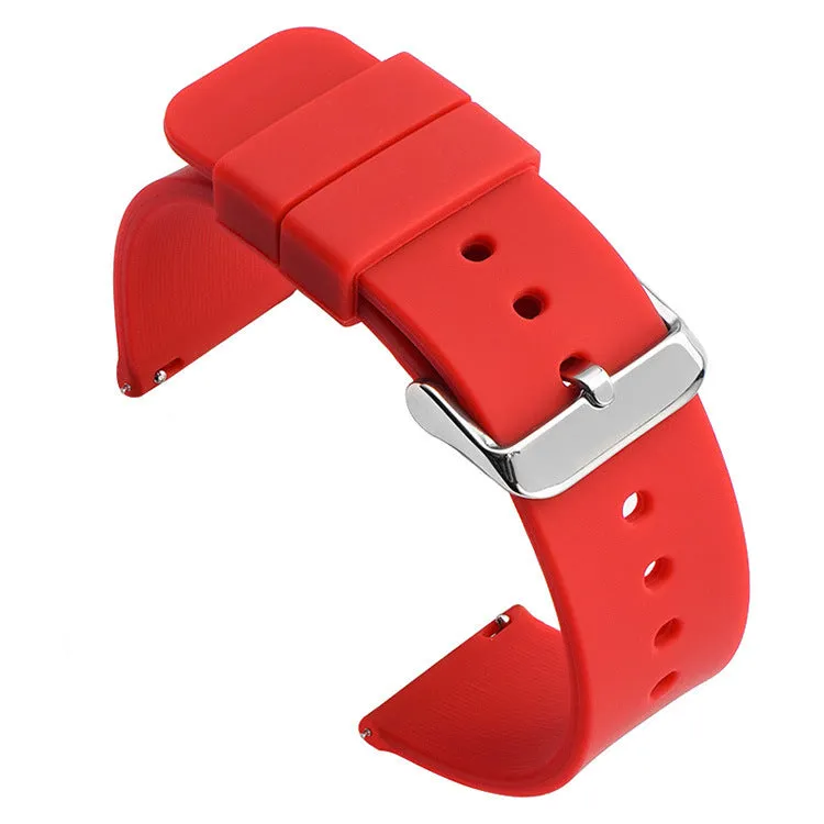 Multicolor silicone waterproof smart watch band with switch ear clip – black silver buckle, 18-24mm sizes