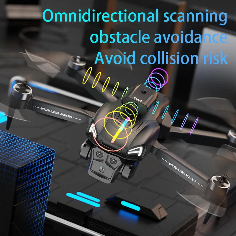 C15S brushless UAV in black with HD camera, obstacle avoidance sensors, and plastic body