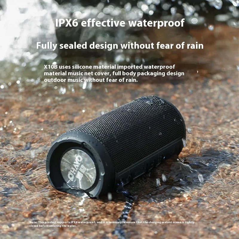 Portable Bluetooth speaker in black standard edition with waterproof nylon net silicone shell and subwoofer