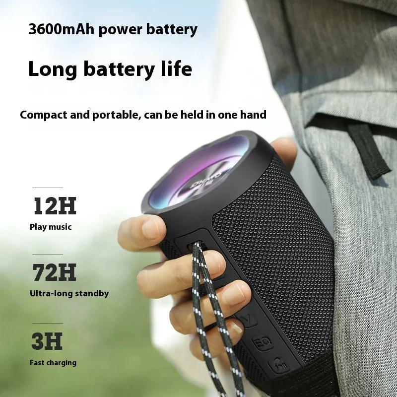 Portable Bluetooth speaker in black standard edition with waterproof nylon net silicone shell and subwoofer