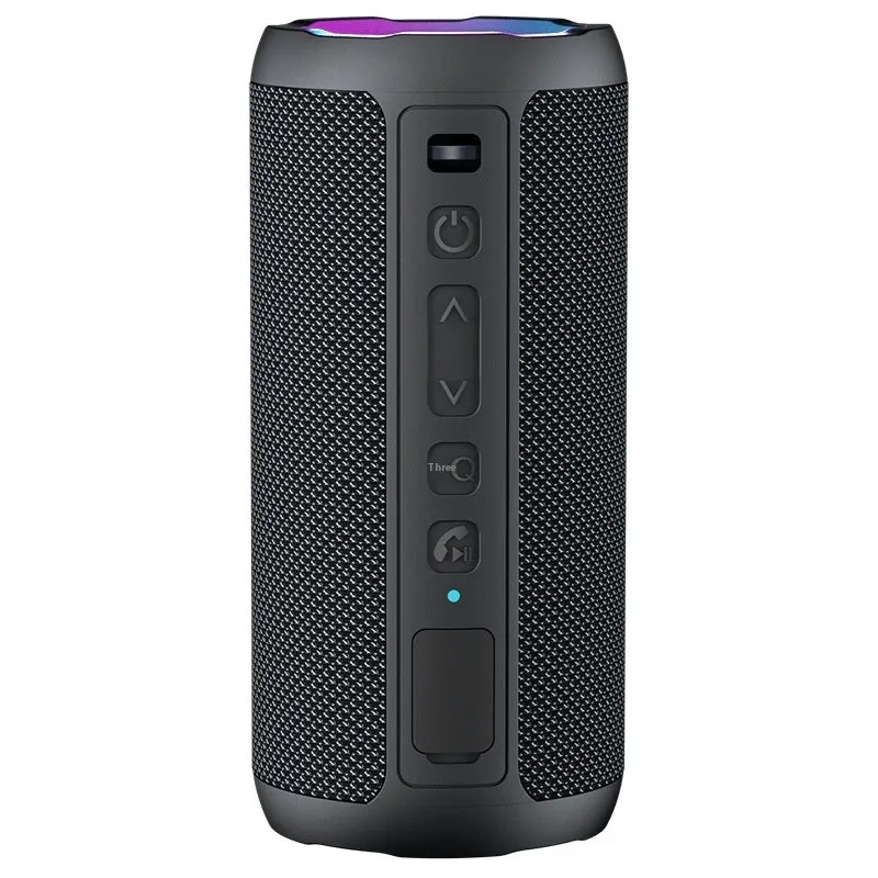 Portable Bluetooth speaker in black standard edition with waterproof nylon net silicone shell and subwoofer