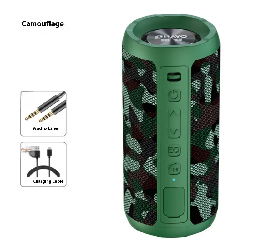 Portable Bluetooth speaker in black standard edition with waterproof nylon net silicone shell and subwoofer