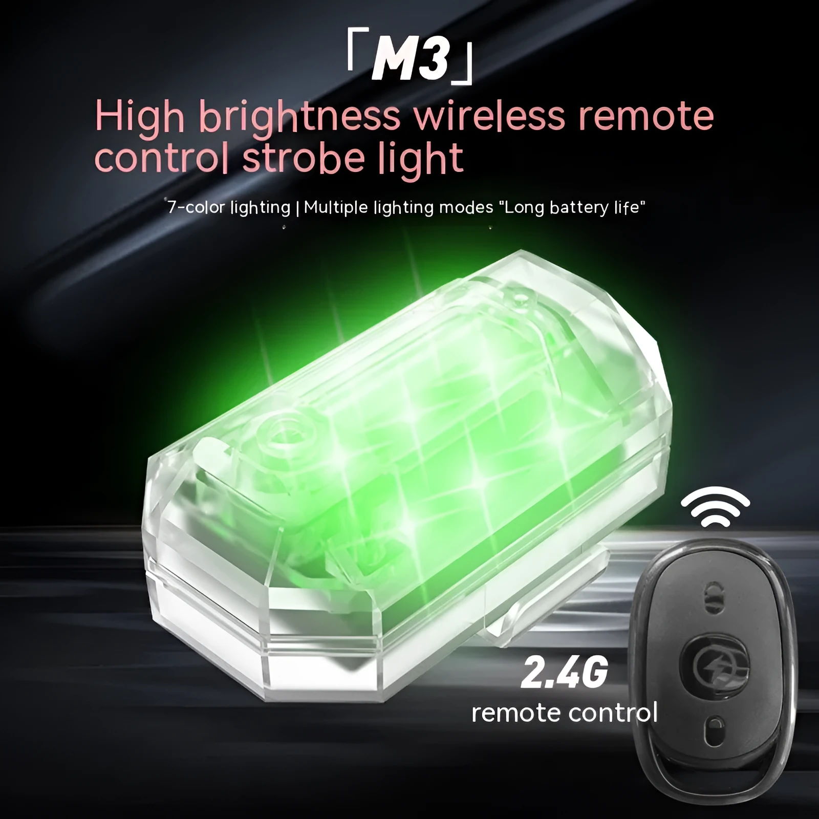 Strobe light remote control kit with four 5W LED lamps and ABS housing for vehicle modification