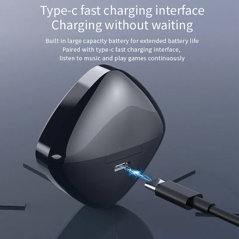 Wireless Bluetooth headset with digital display charging case in Black, in-ear design, USB 3.0 port