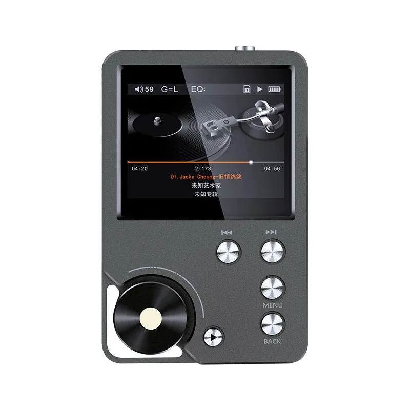 Master HIFI lossless DSD256 music player Silver Gray with 2-inch screen and push-button controls