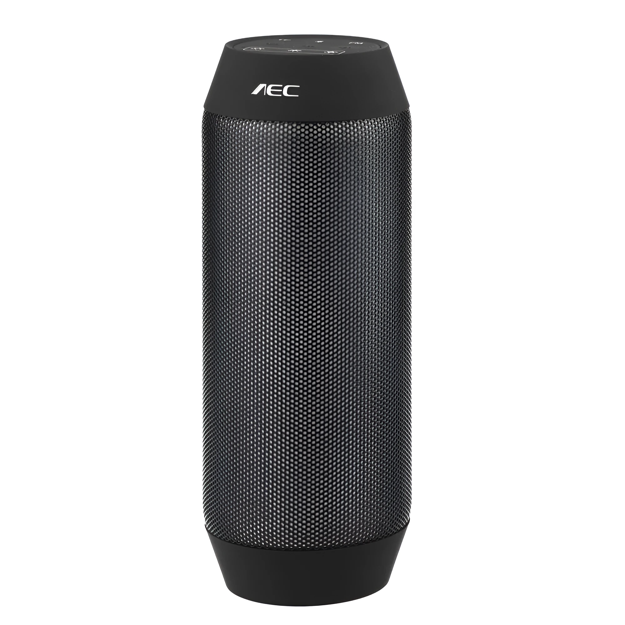 Black and white mini Bluetooth stereo speaker with colourful LED lights and control buttons