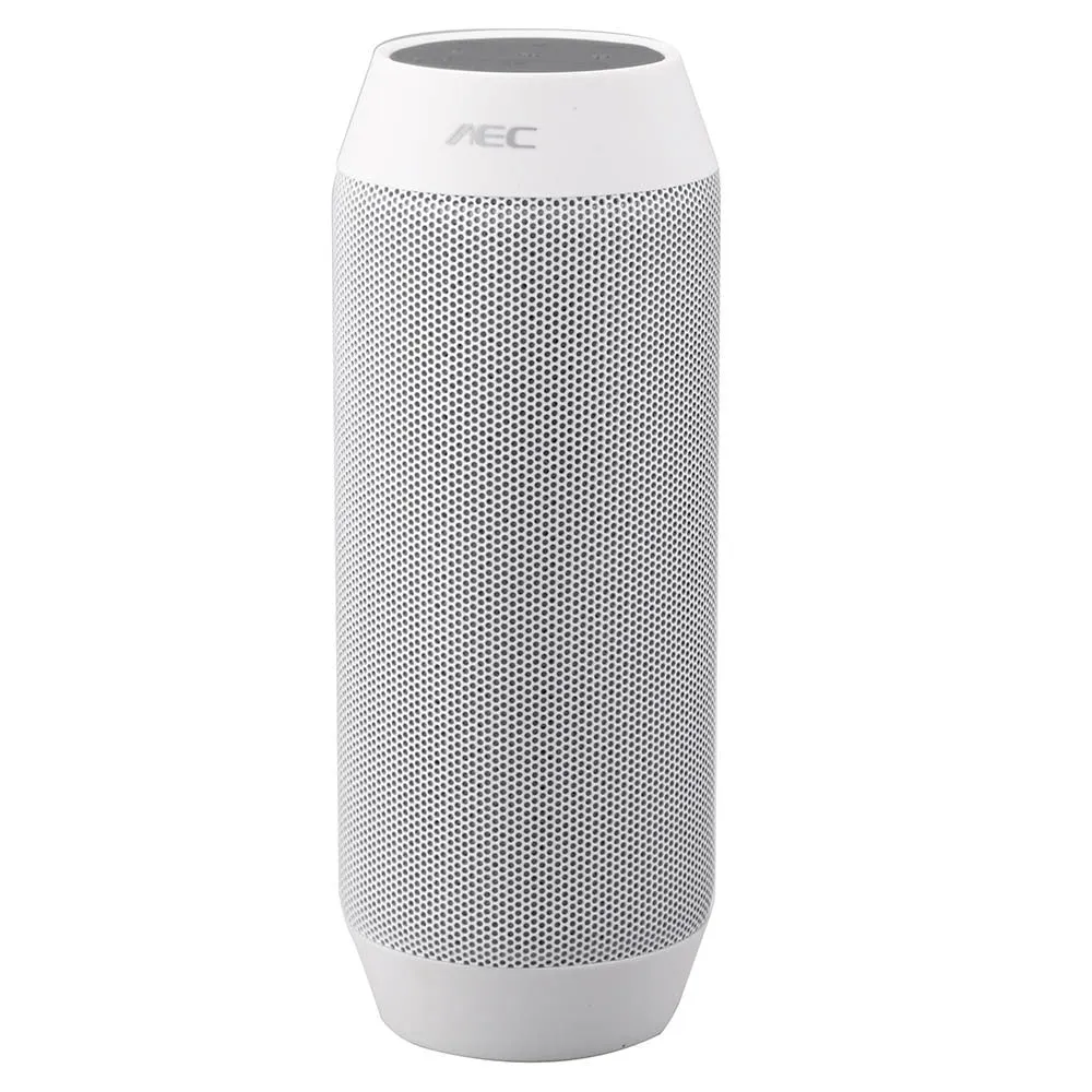 Black and white mini Bluetooth stereo speaker with colourful LED lights and control buttons