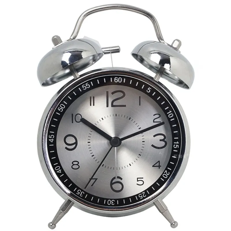 Mute creative luminous pointer quartz clock metal shell 5.5cm thick green colour