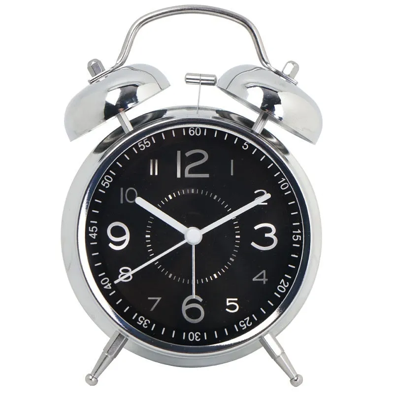 Mute creative luminous pointer quartz clock metal shell 5.5cm thick green colour