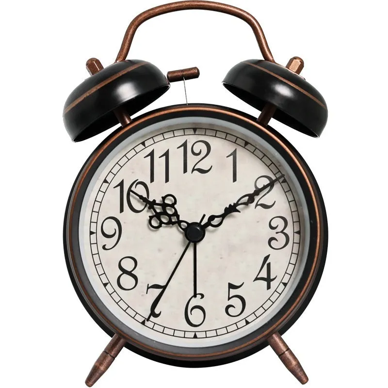 Mute creative luminous pointer quartz clock metal shell 5.5cm thick green colour